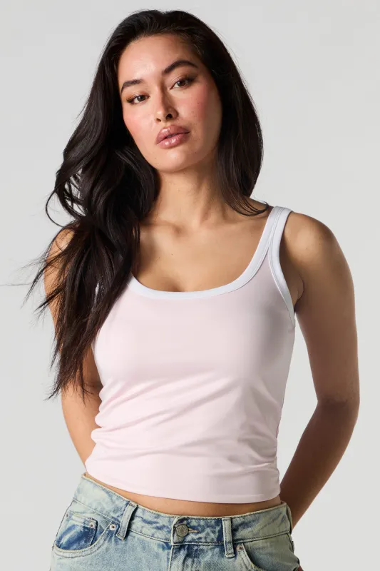 Contour Scoop Neck Contrast Trim Tank sold by Charlotte Russe