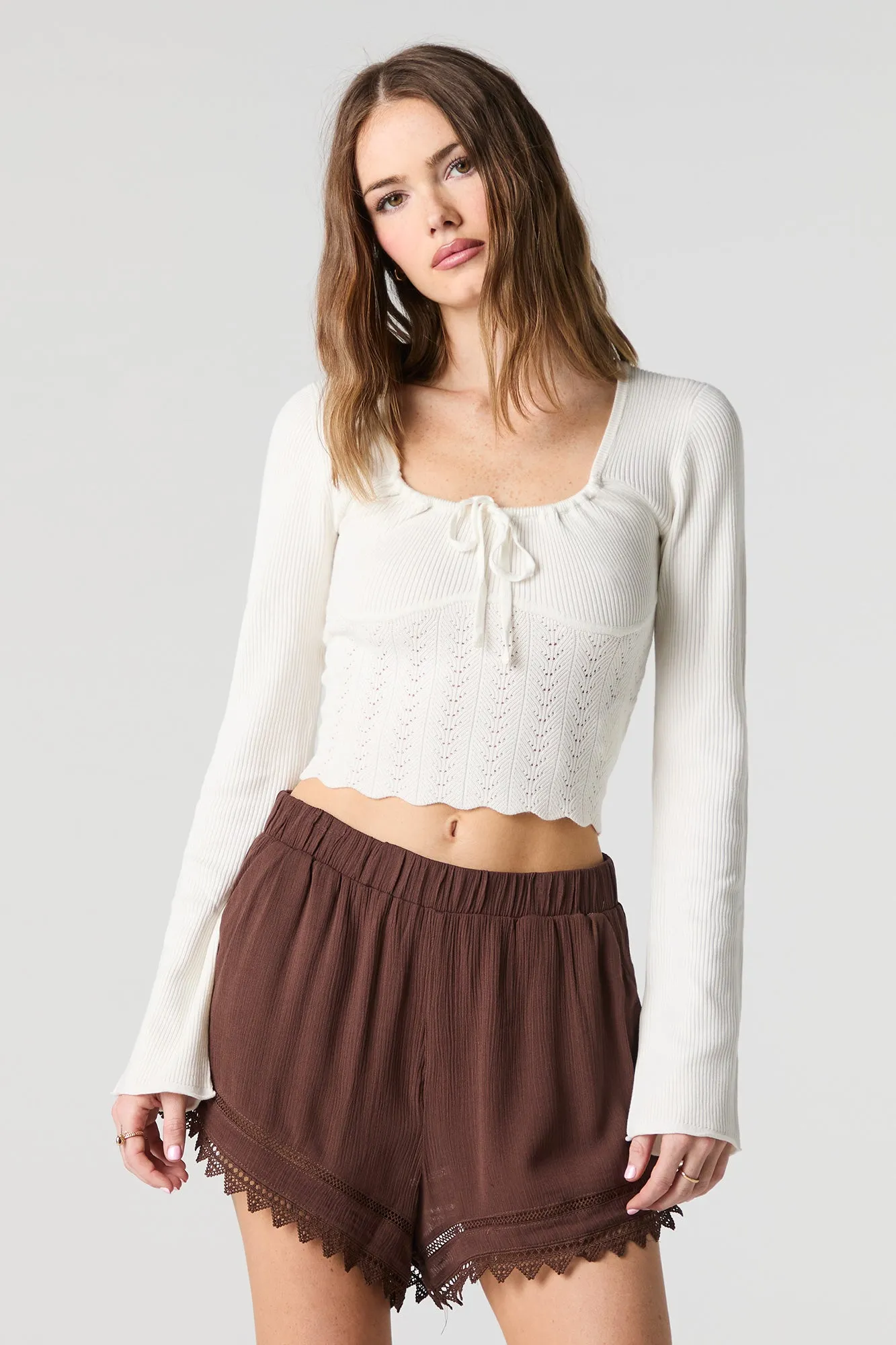 Lace Trim Elastic Waist Short sold by Charlotte Russe