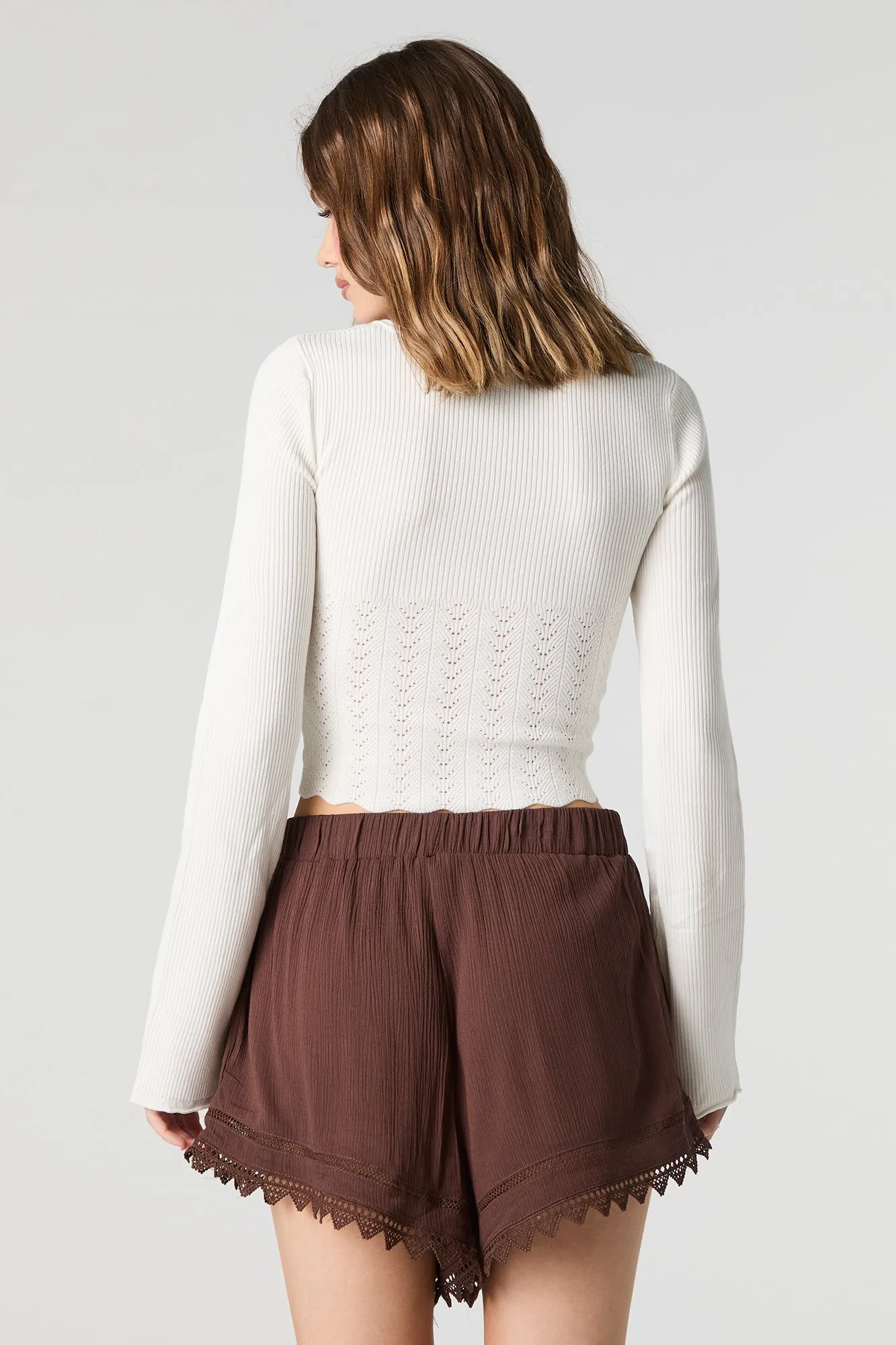 Lace Trim Elastic Waist Short sold by Charlotte Russe product image thumbnail 2