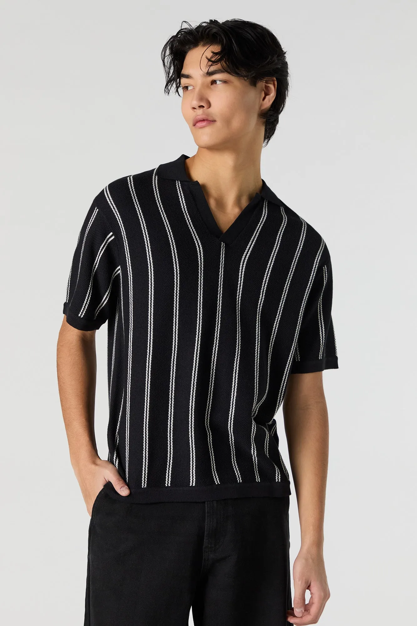 Striped Knit Polo Top sold by Charlotte Russe product image thumbnail 4