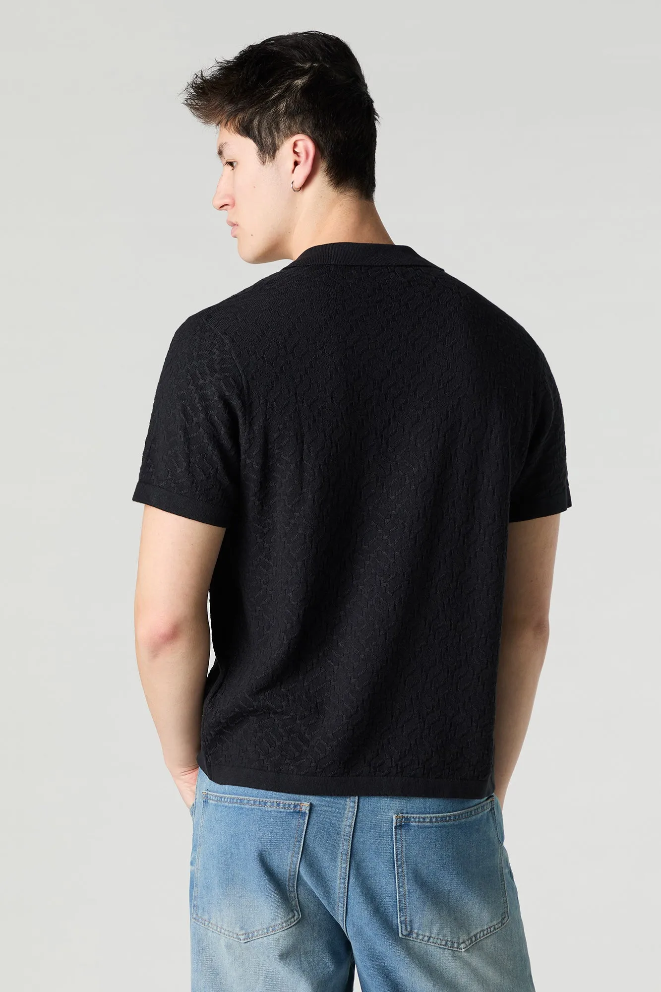 Textured Knit Button-Up Top sold by Charlotte Russe product image thumbnail 5