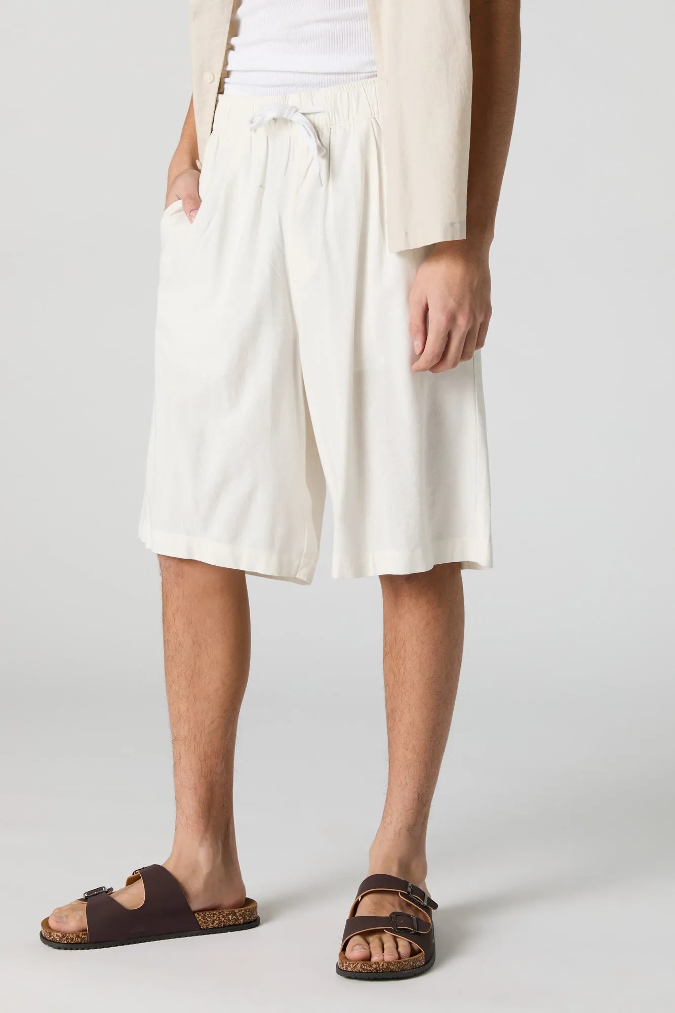 Linen Longline Short sold by Charlotte Russe product image thumbnail 4
