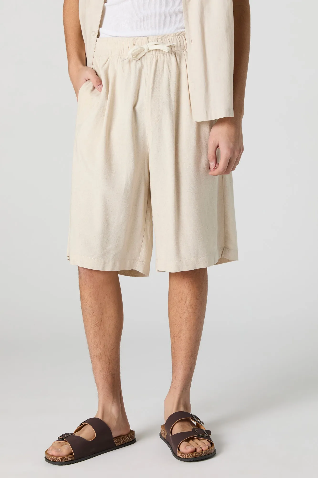 Linen Longline Short sold by Charlotte Russe