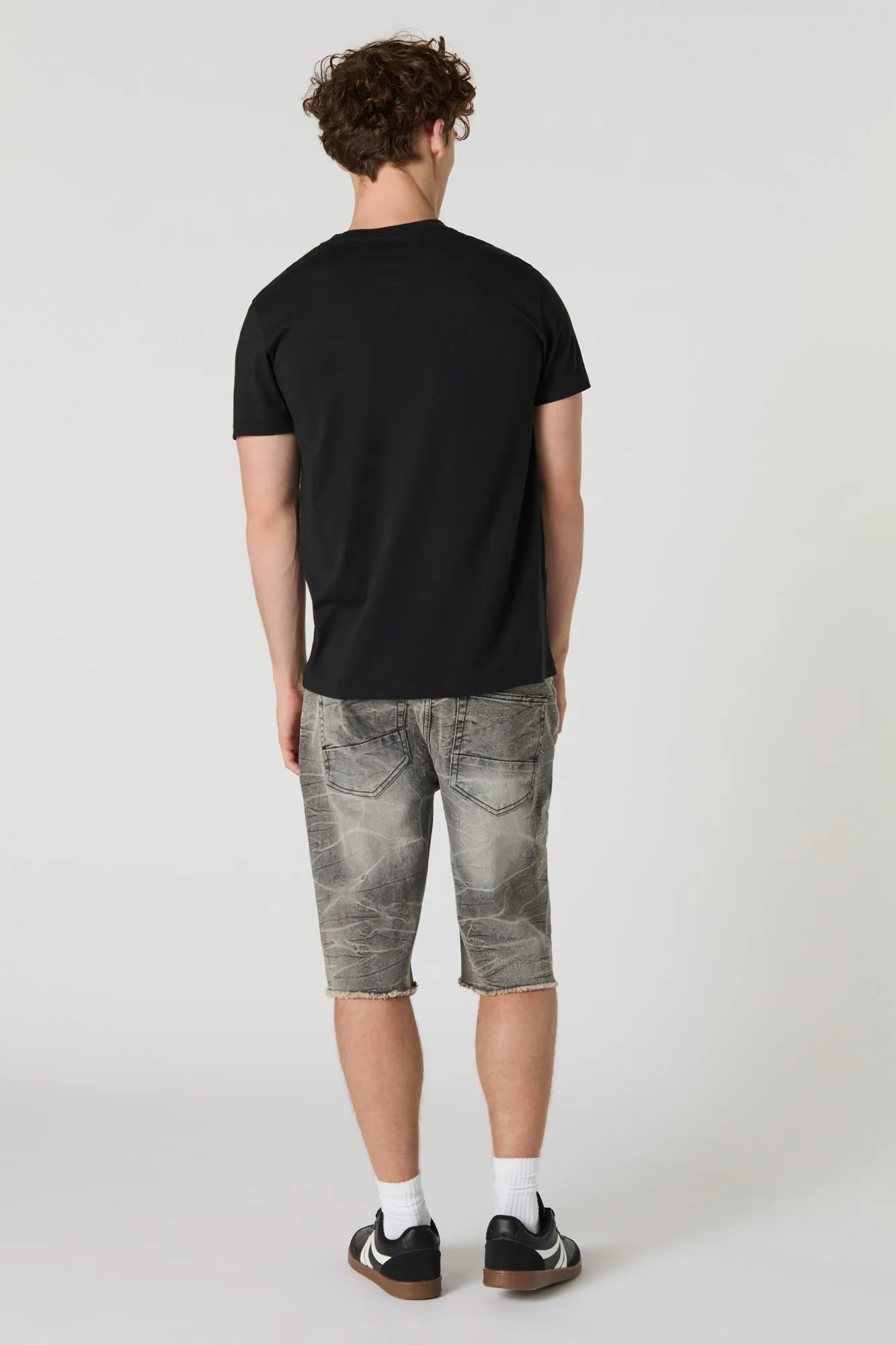 Slim Longline Denim Short sold by Charlotte Russe product image thumbnail 3