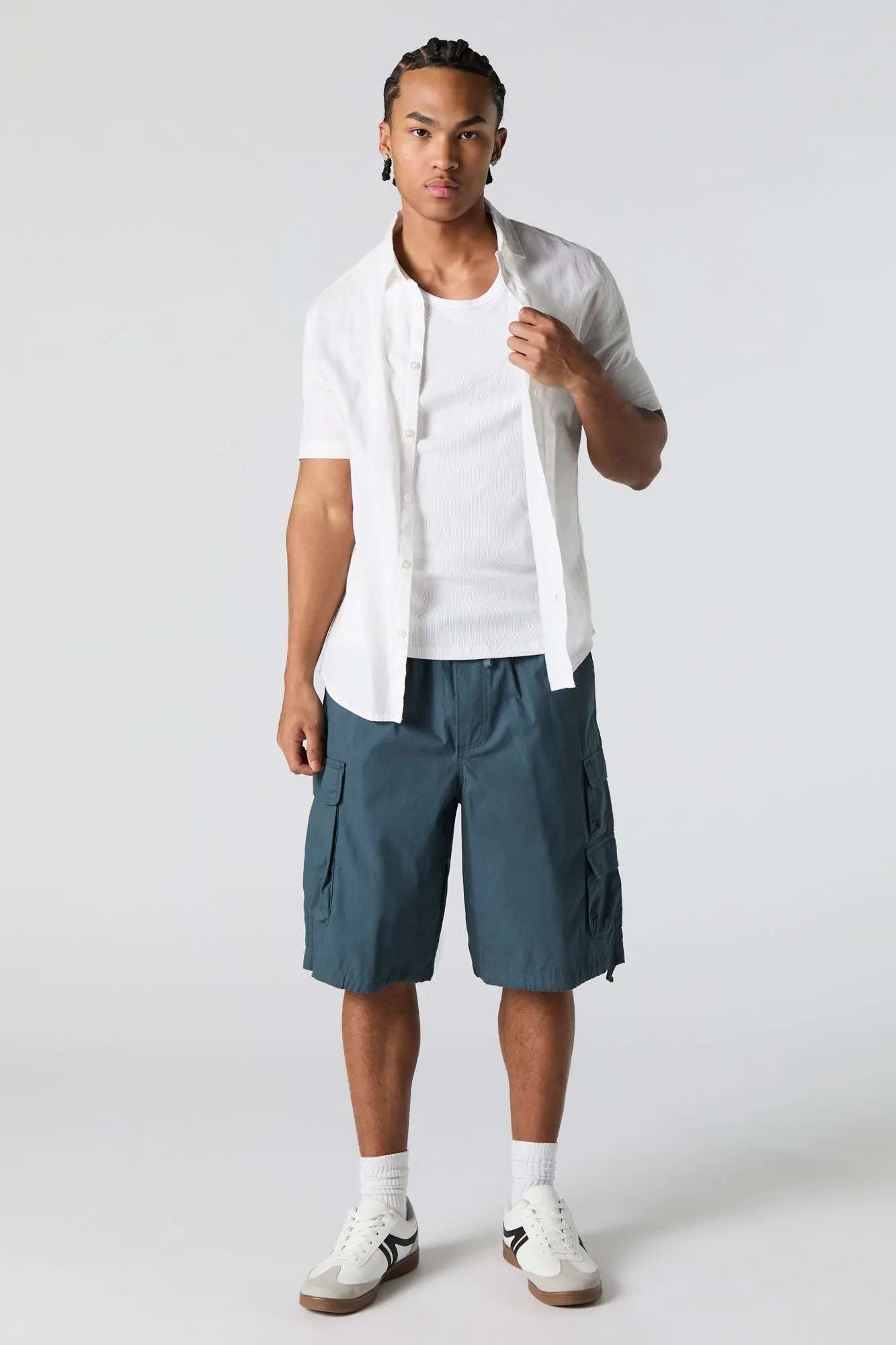 Poplin Longline Cargo Short sold by Charlotte Russe product image thumbnail 2
