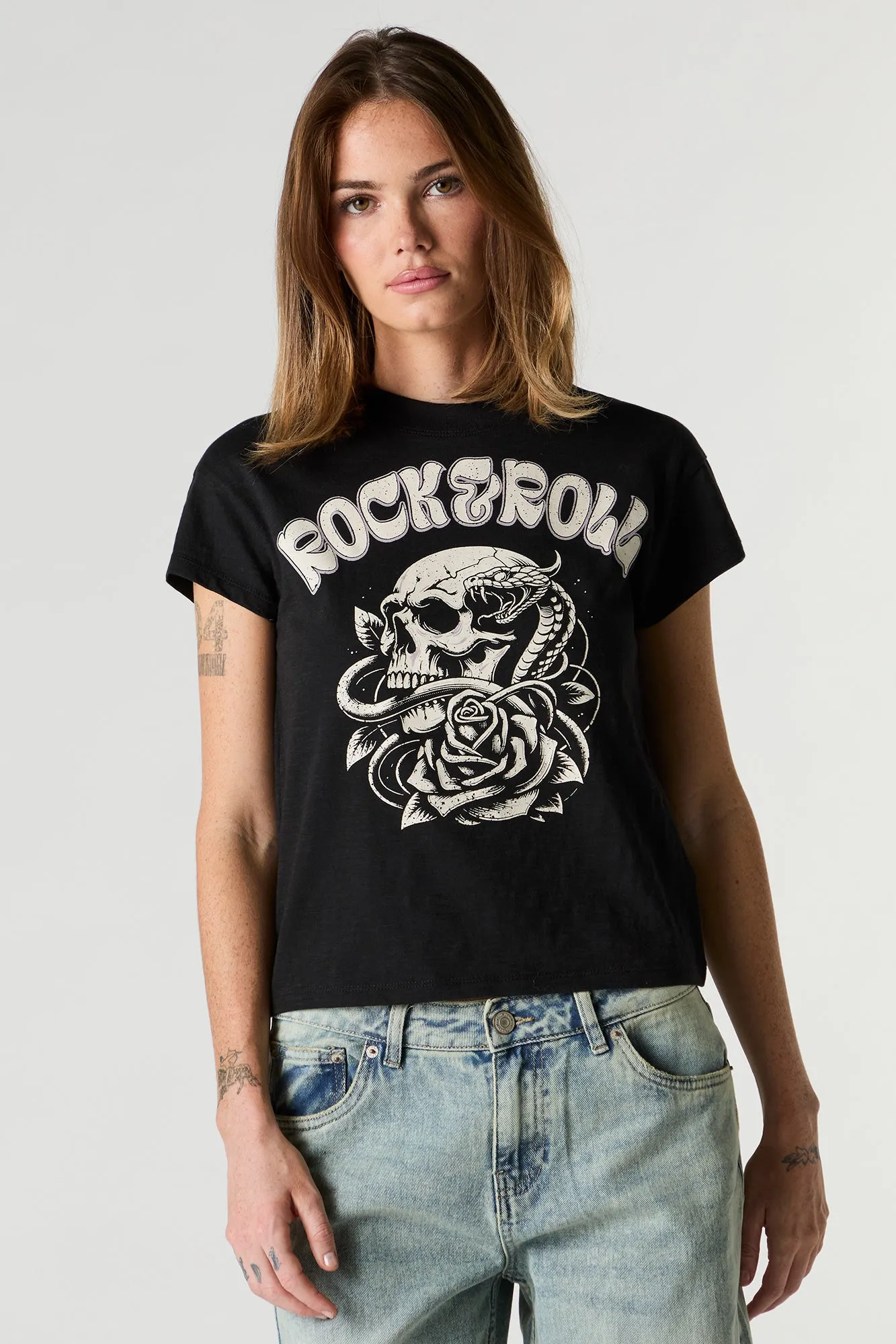 Edgy Graphic Boxy T-Shirt sold by Charlotte Russe product image thumbnail 4