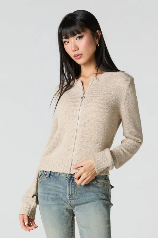 Zip-Up Cardigan Sweater sold by Charlotte Russe