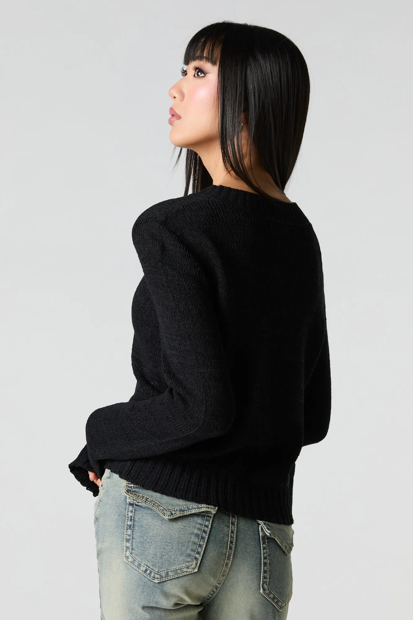 Zip-Up Cardigan Sweater sold by Charlotte Russe product image thumbnail 5