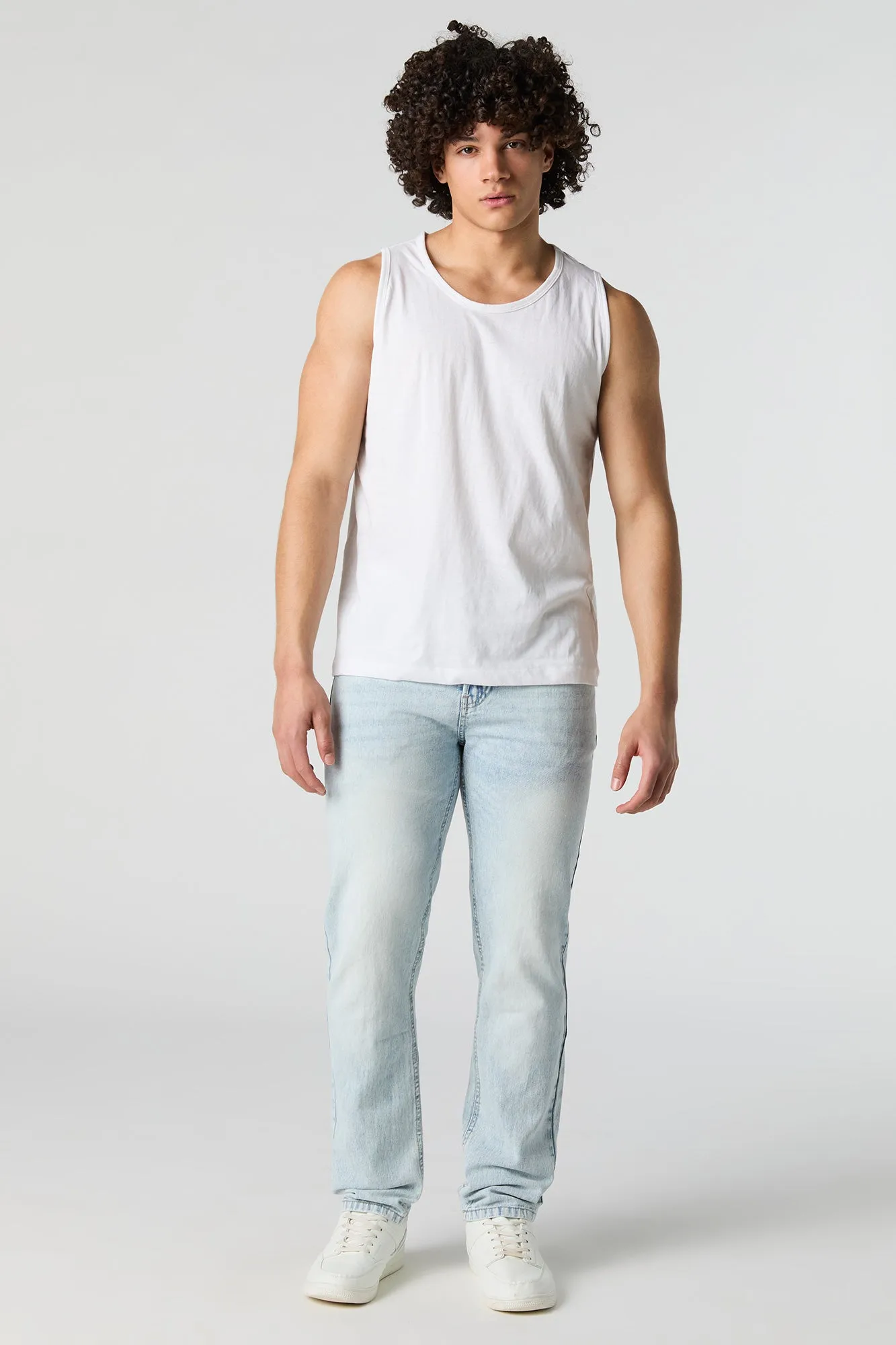 Light Wash Straight Leg Jean sold by Charlotte Russe product image thumbnail 2