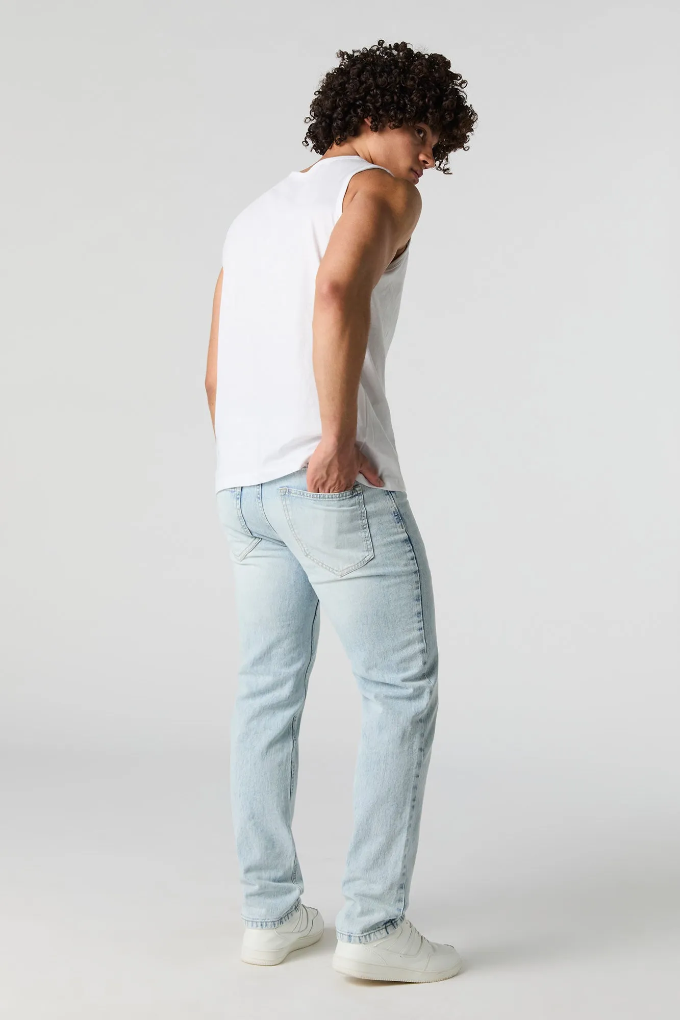 Light Wash Straight Leg Jean sold by Charlotte Russe product image thumbnail 3