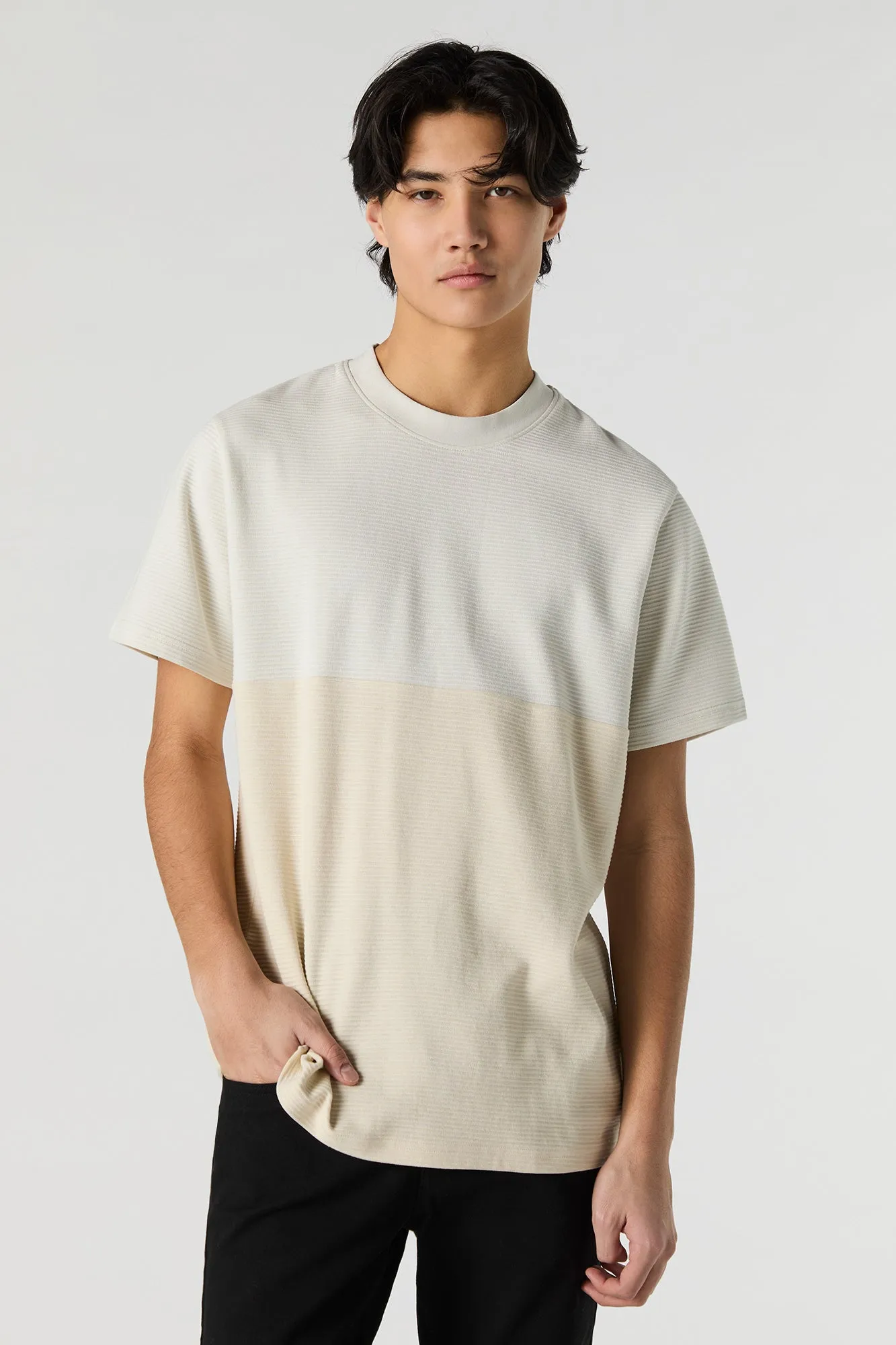 Ribbed Colourblock T-Shirt sold by Charlotte Russe product image thumbnail 4