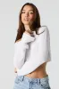 Ribbed Knit Boat Neck Cropped Sweater sold by Charlotte Russe