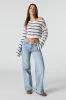 Ribbed Knit Boat Neck Cropped Sweater sold by Charlotte Russe