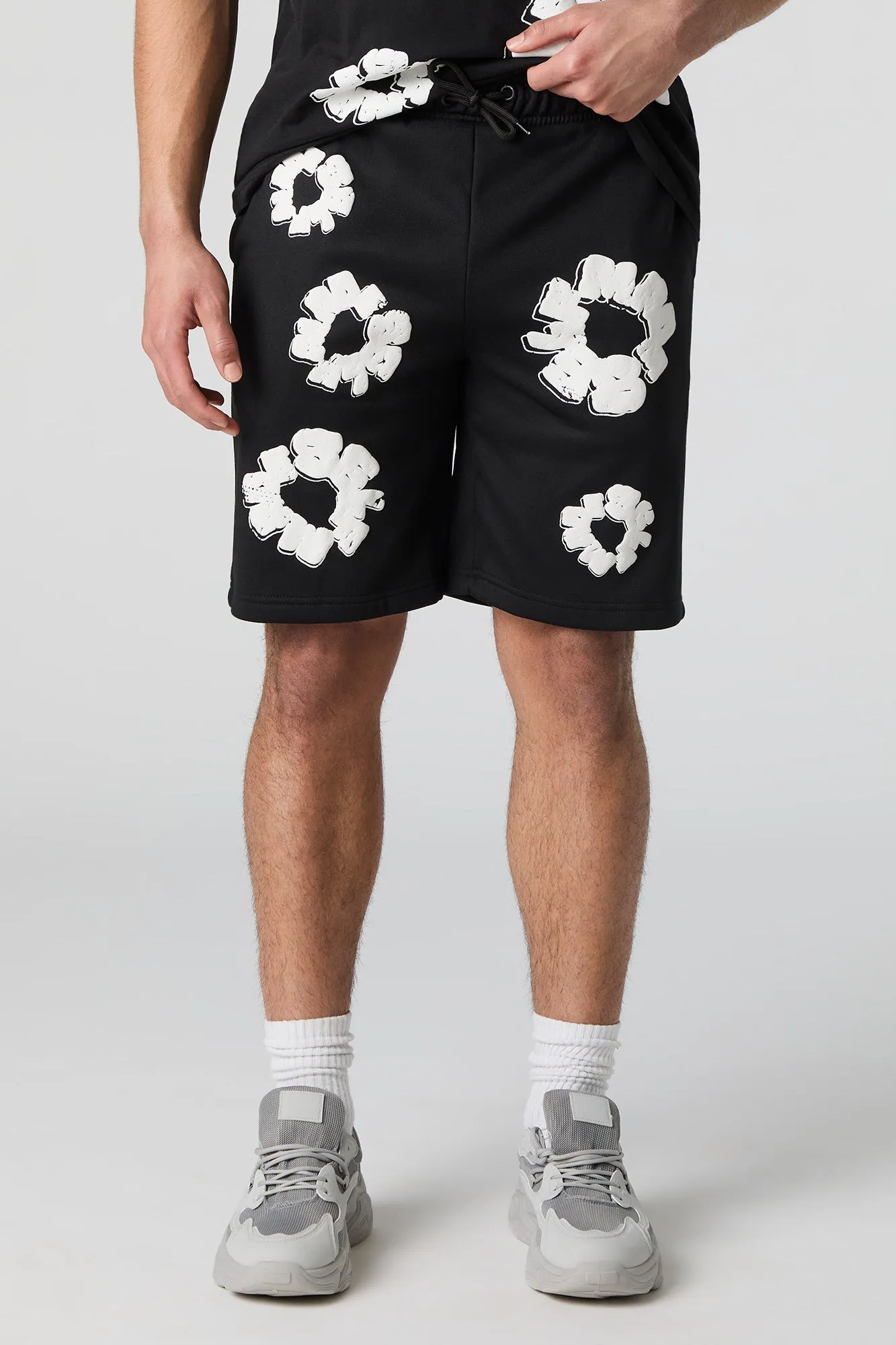 Self Made Graphic Fleece Short sold by Charlotte Russe