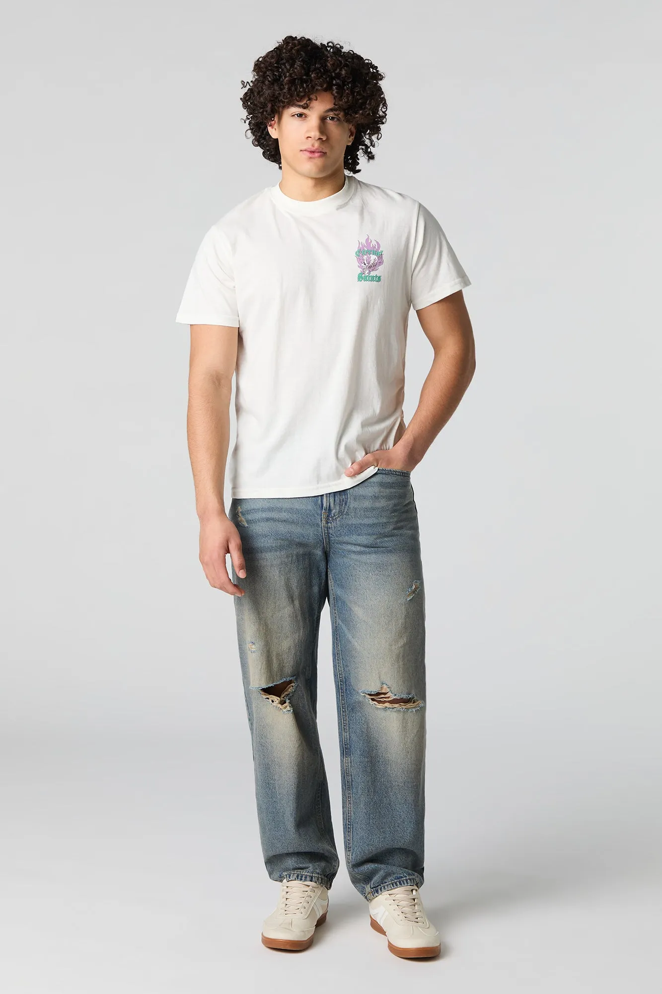 Eternal Saints Graphic T-Shirt sold by Charlotte Russe product image thumbnail 3