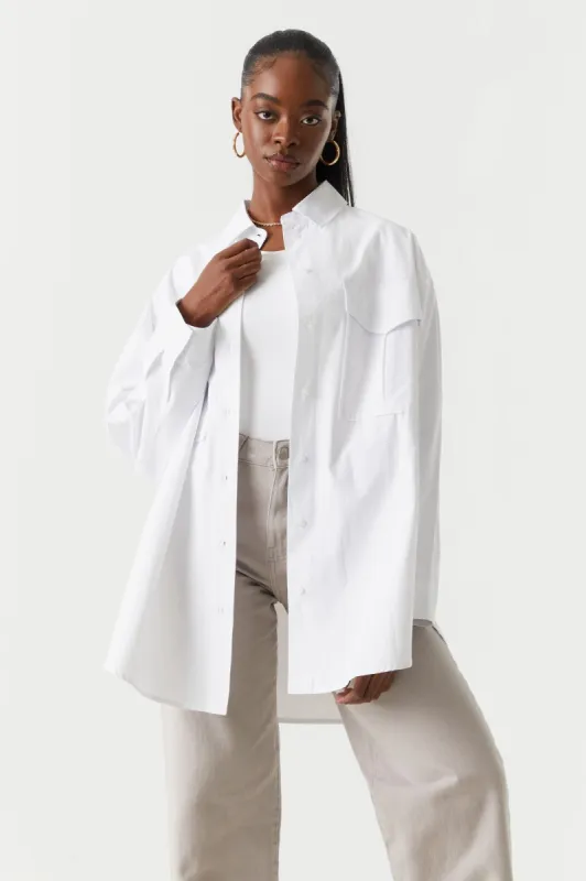 Oversized Poplin Shirt sold by Charlotte Russe