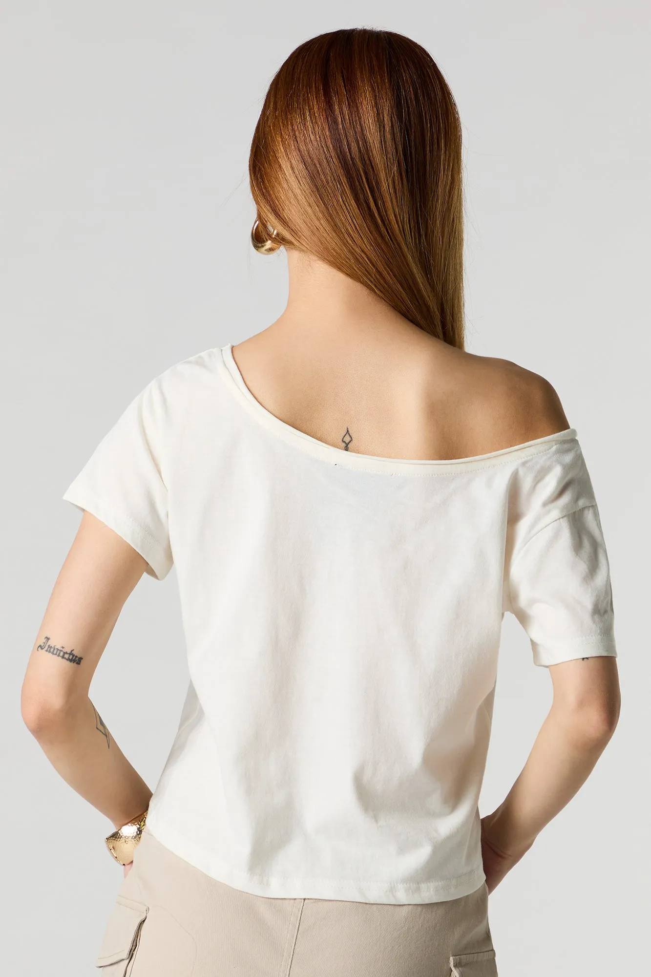 Western Graphic Off Shoulder T-Shirt sold by Charlotte Russe product image thumbnail 2
