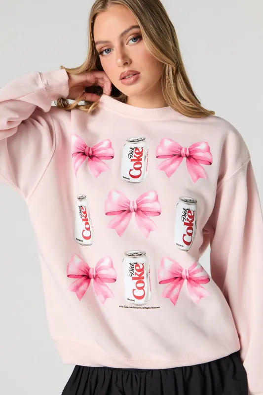 Diet Coke Bow Graphic Fleece Sweatshirt sold by Charlotte Russe