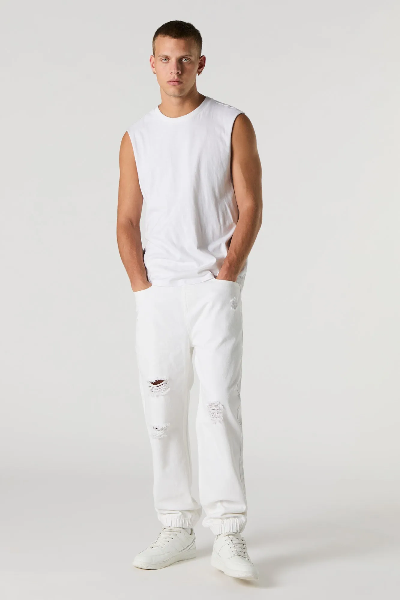 Distressed Denim Jogger sold by Charlotte Russe product image thumbnail 5