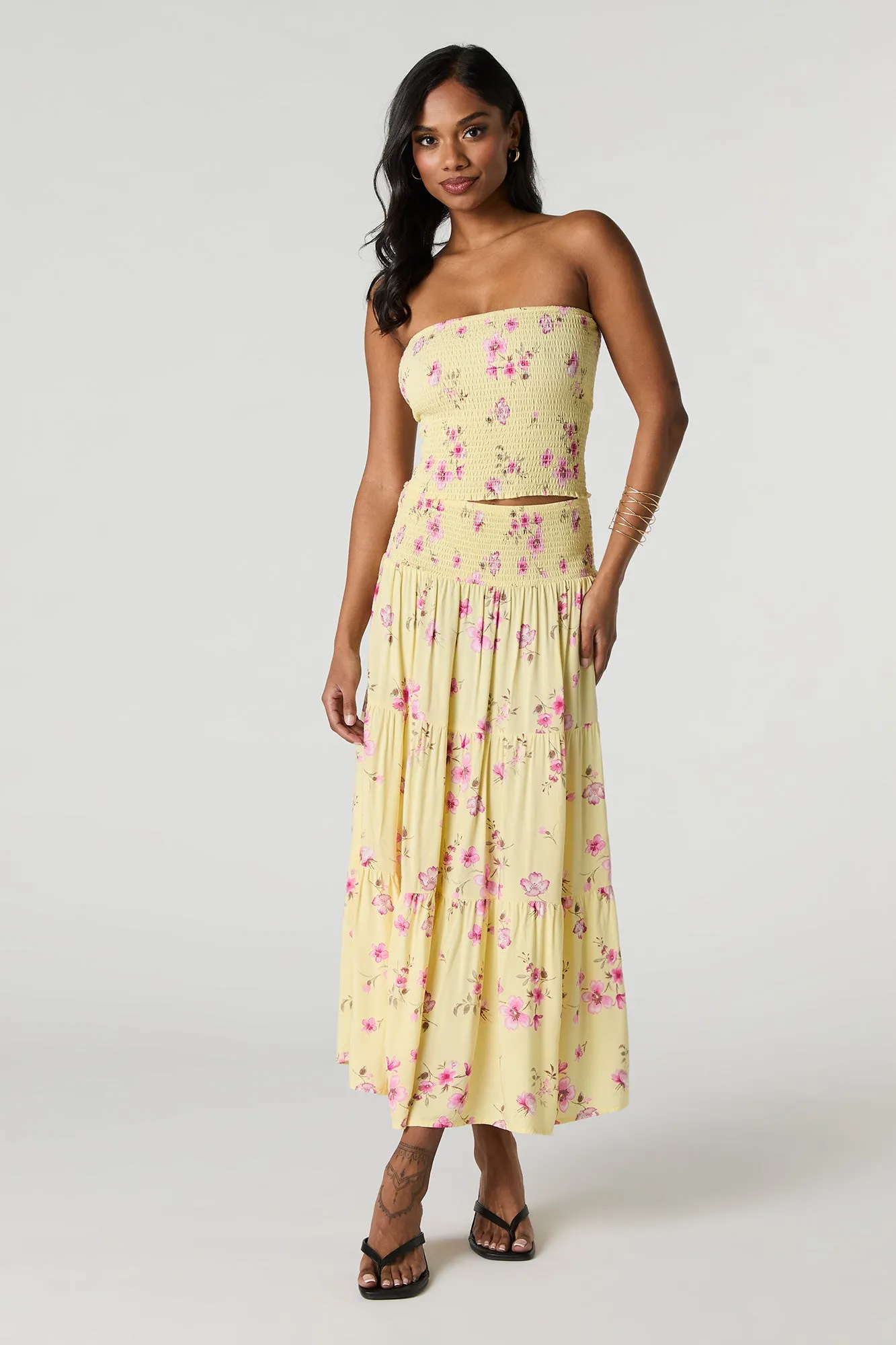 Floral Smocked Tube Top sold by Charlotte Russe product image thumbnail 3