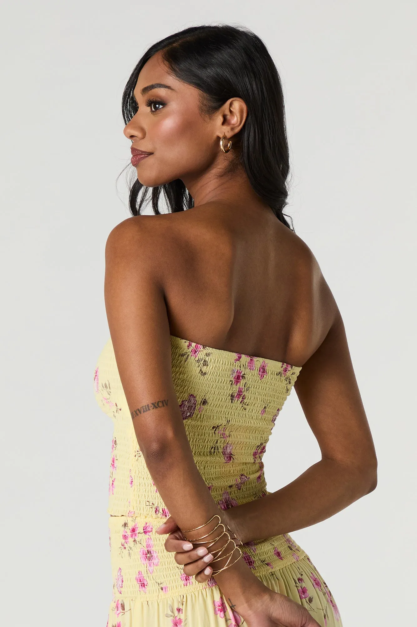 Floral Smocked Tube Top sold by Charlotte Russe product image thumbnail 2