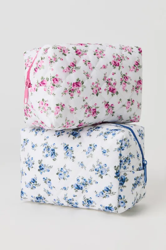 Floral Quilted Makeup Bag sold by Charlotte Russe