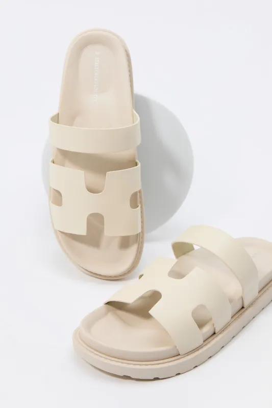 Faux Leather H Band Sandal sold by Charlotte Russe