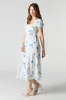Smocked Tiered Short Sleeve Midi Dress sold by Charlotte Russe