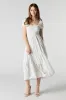 Smocked Tiered Short Sleeve Midi Dress sold by Charlotte Russe