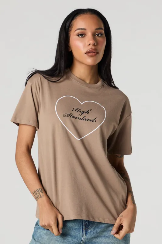 High Standards Graphic Boyfriend T-Shirt sold by Charlotte Russe