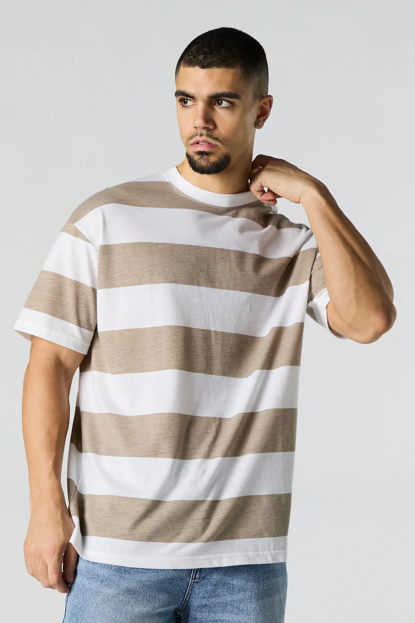 Striped Relaxed T-Shirt sold by Charlotte Russe