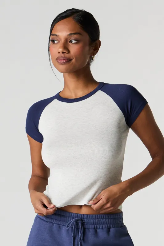 Ribbed Raglan T-Shirt sold by Charlotte Russe