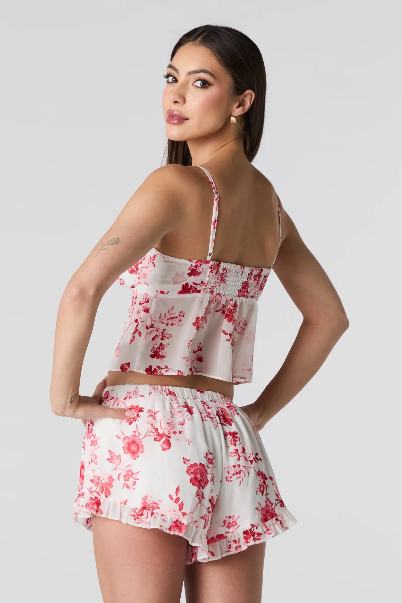 Printed Chiffon Ruffle Short sold by Charlotte Russe product image thumbnail 2