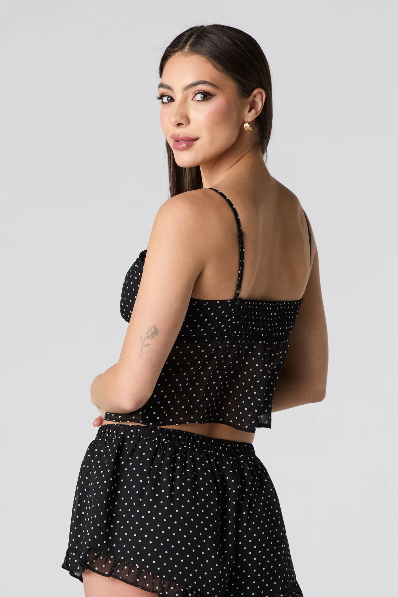 Printed Chiffon Lace Trim Cami sold by Charlotte Russe product image thumbnail 5