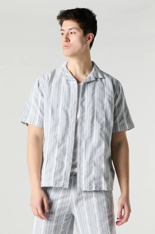 Striped Knit Button-Up Top sold by Charlotte Russe