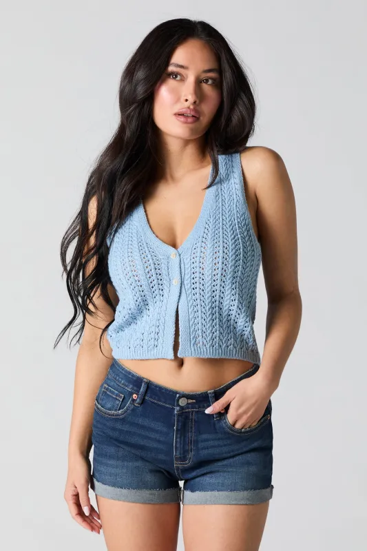 Dark Wash Mid Rise Push Up Denim Short sold by Charlotte Russe