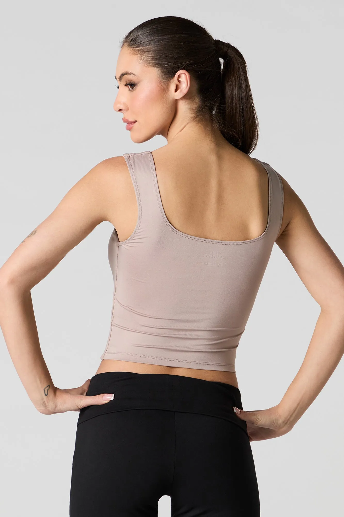 Contour Square Neck Tank with Built-In Cups sold by Charlotte Russe product image thumbnail 2