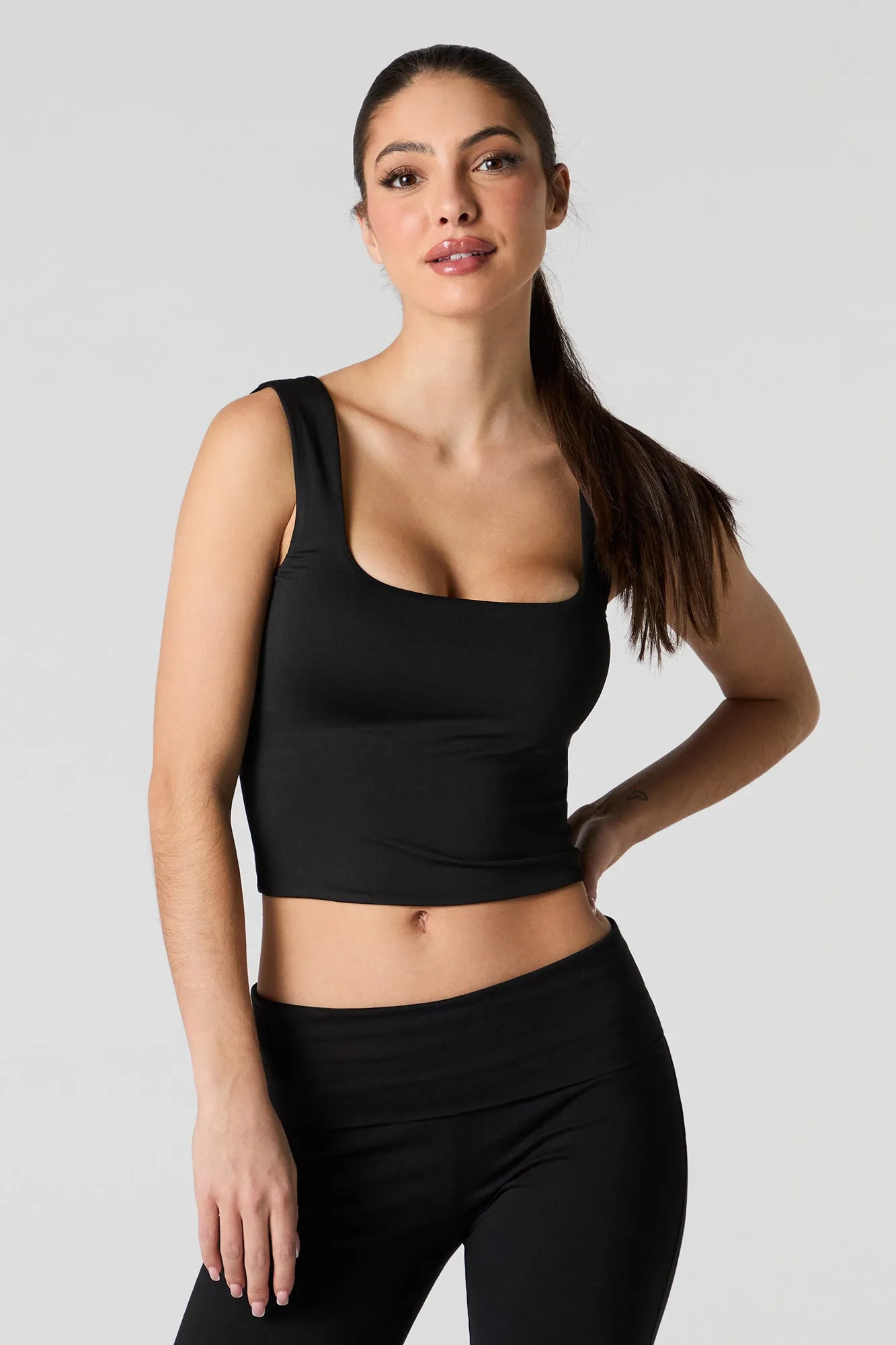 Contour Square Neck Tank with Built-In Cups sold by Charlotte Russe product image thumbnail 4