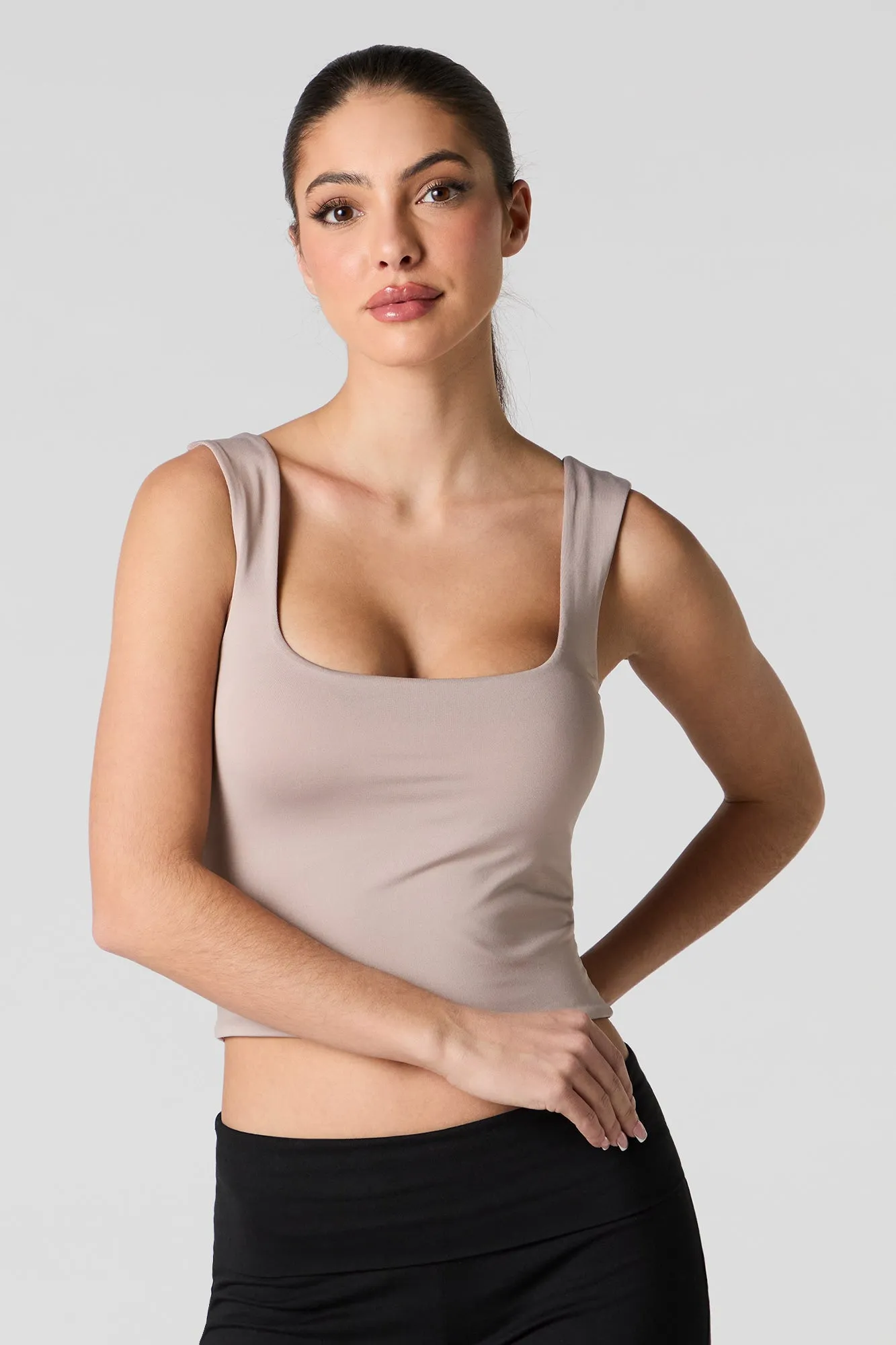 Contour Square Neck Tank with Built-In Cups sold by Charlotte Russe