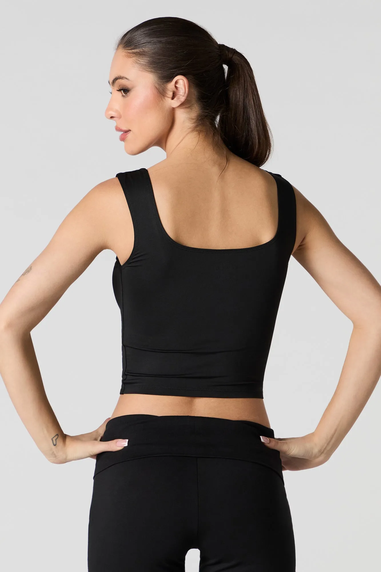 Contour Square Neck Tank with Built-In Cups sold by Charlotte Russe product image thumbnail 5