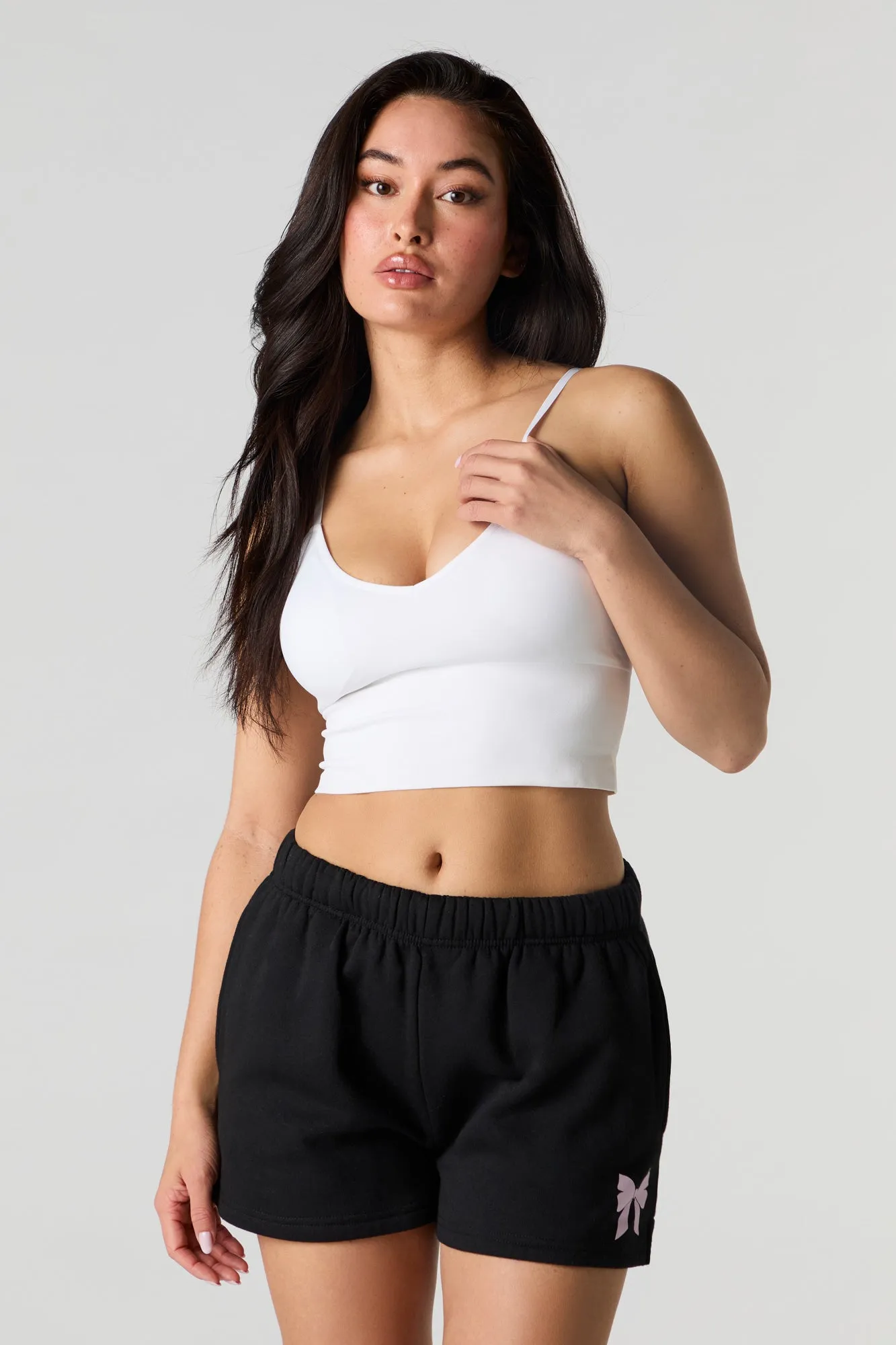 Graphic Fleece Short sold by Charlotte Russe