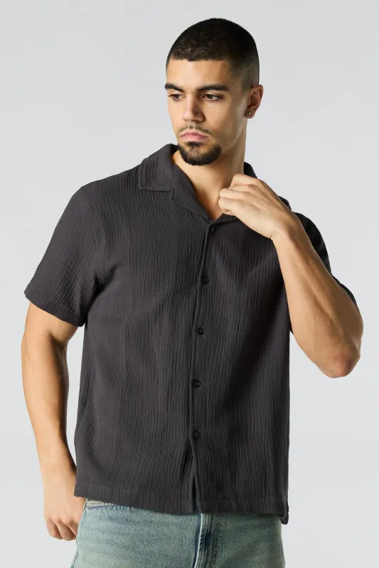 Textured Button-Up Top sold by Charlotte Russe