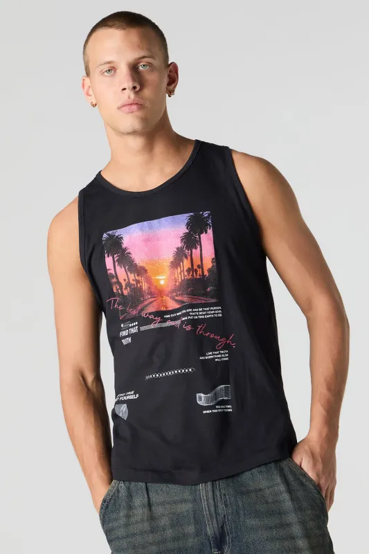 Sunset Graphic Tank sold by Charlotte Russe