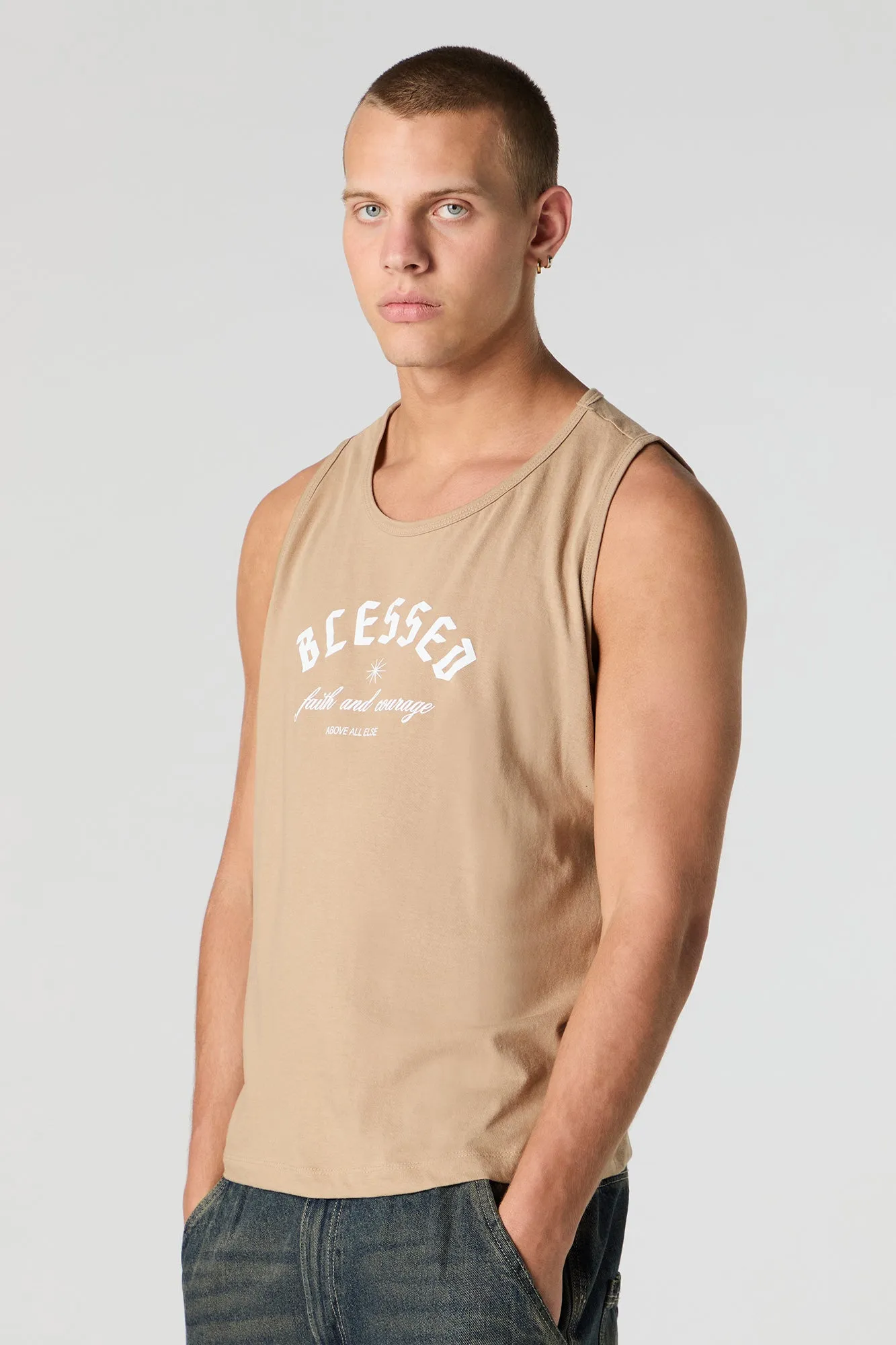 Blessed Graphic Tank sold by Charlotte Russe