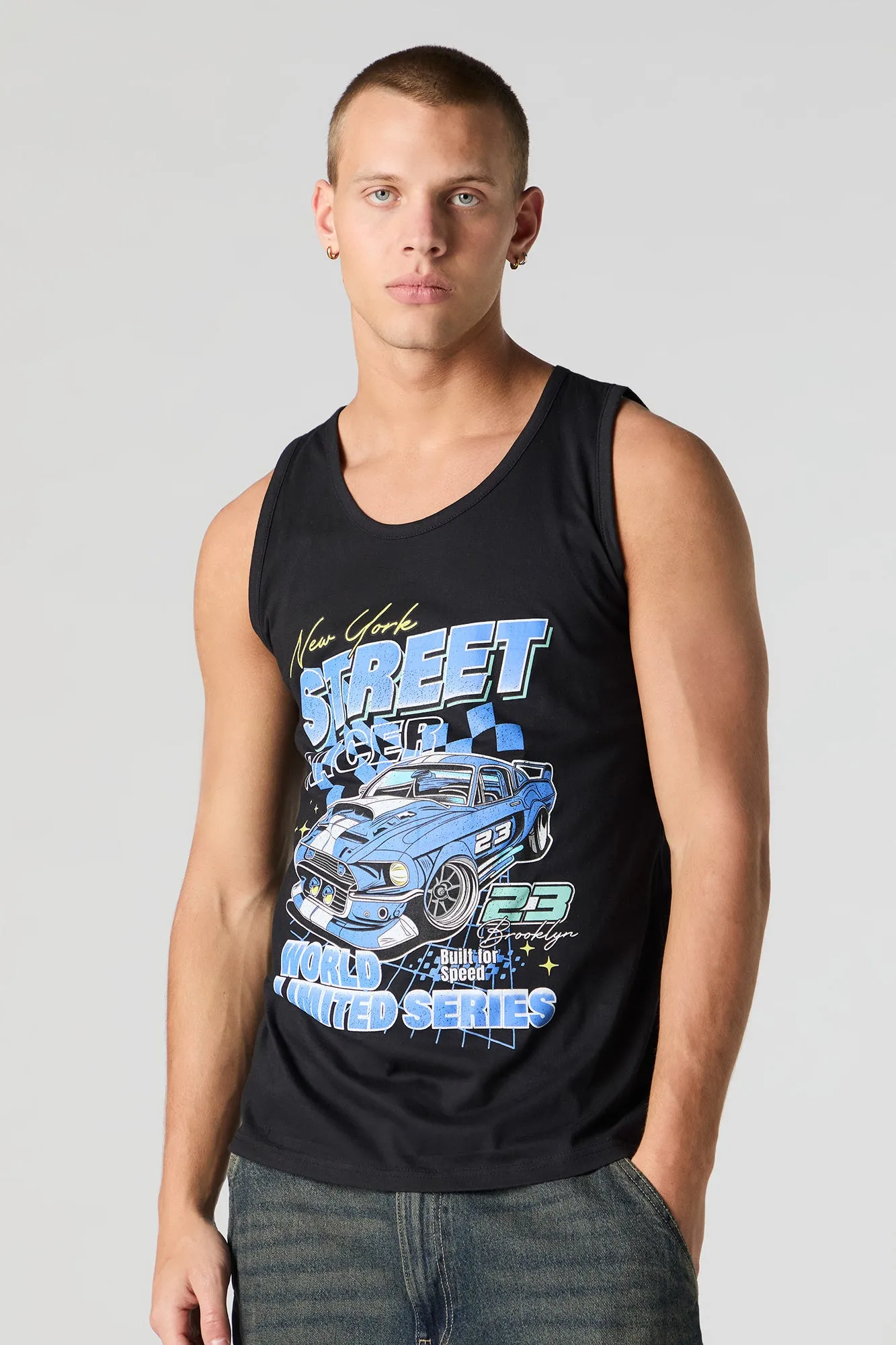 NY Street Racer Graphic Tank sold by Charlotte Russe
