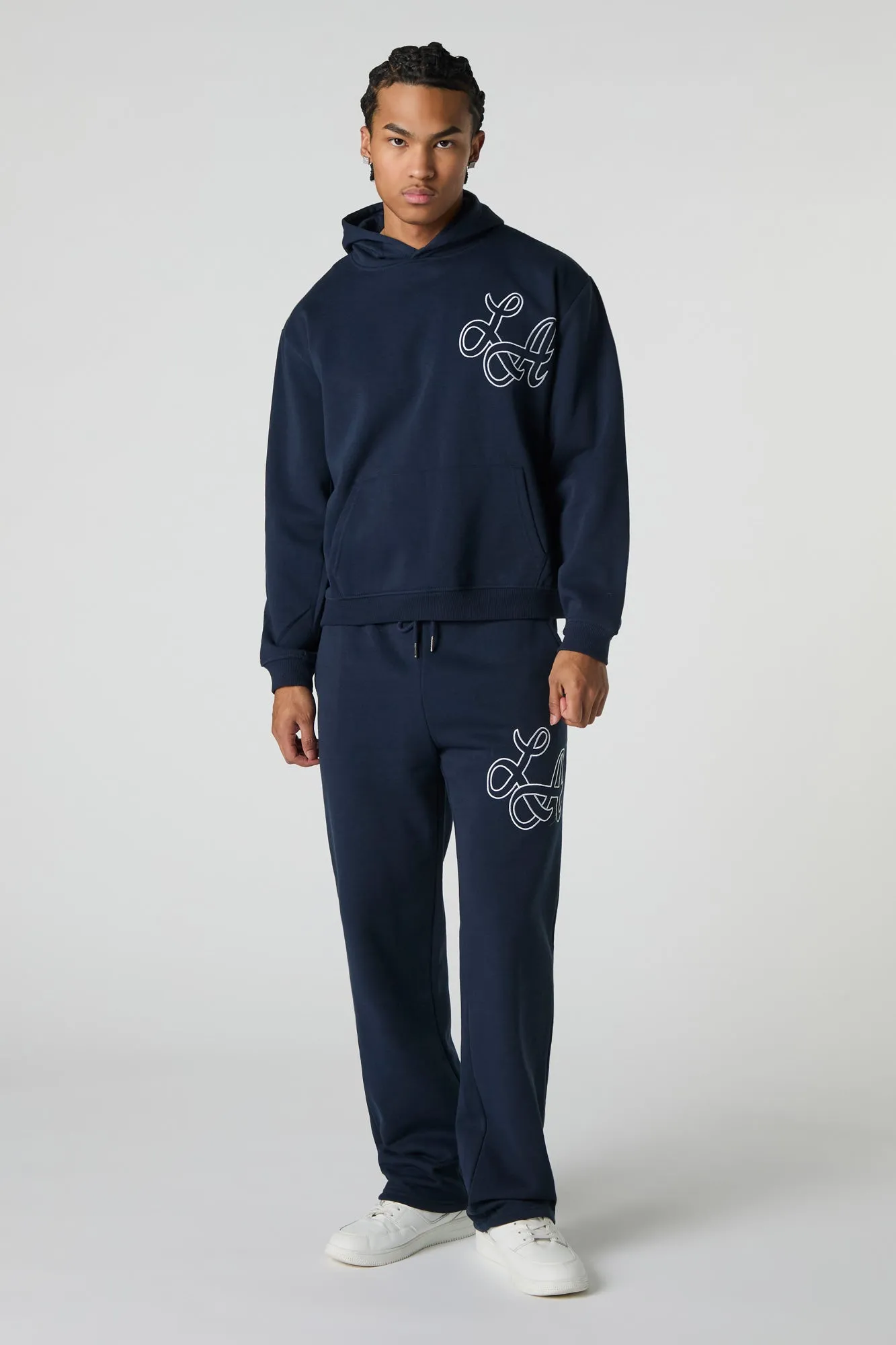 LA Embroidered Fleece Hoodie sold by Charlotte Russe product image thumbnail 3