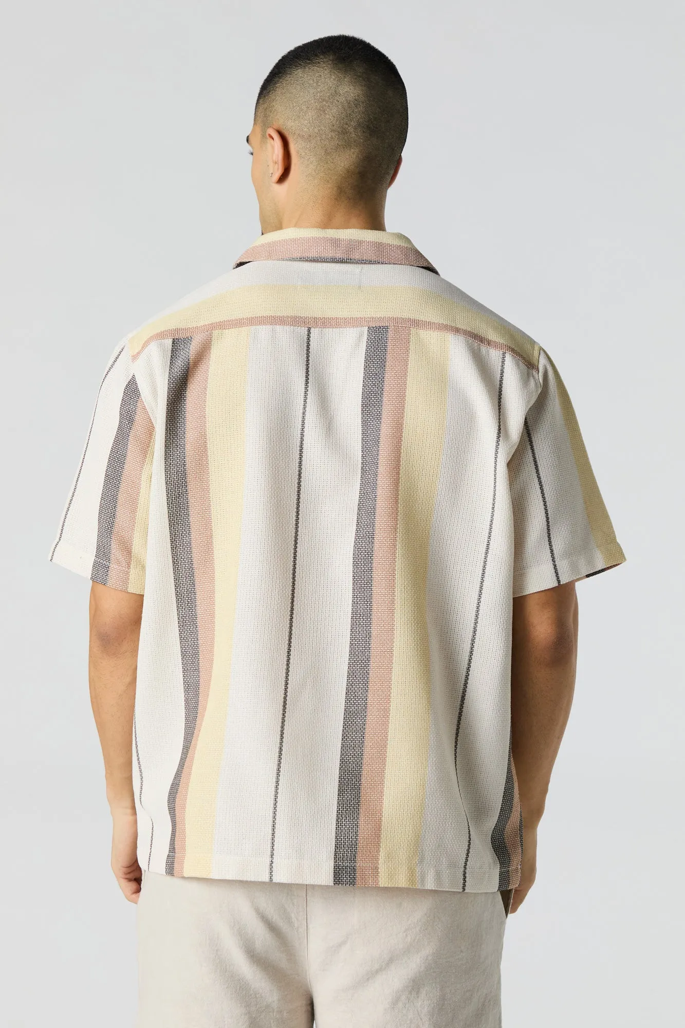 Textured Striped Button-Up Top sold by Charlotte Russe product image thumbnail 2