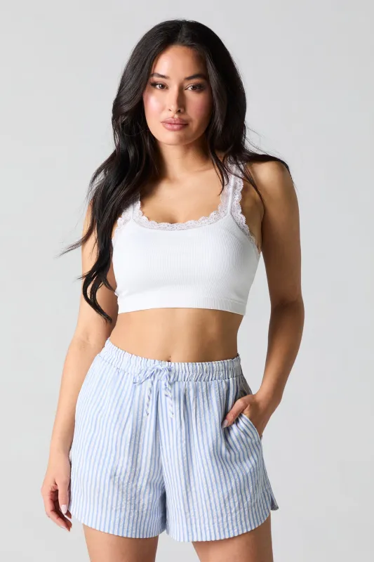 Striped Drawstring Short sold by Charlotte Russe