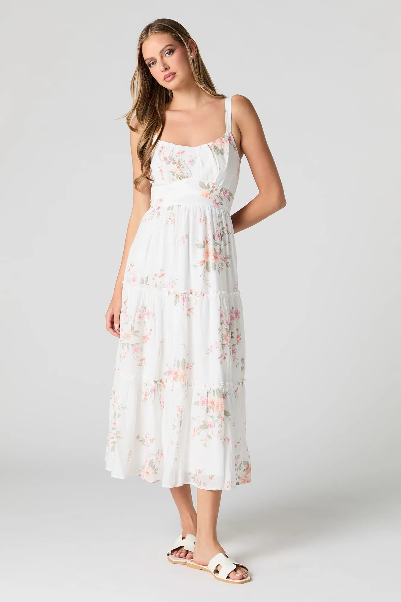 Tie Back Tiered Midi Dress sold by Charlotte Russe product image thumbnail 4