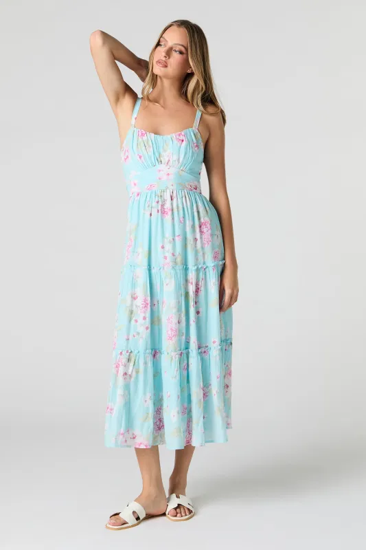 Tie Back Tiered Midi Dress sold by Charlotte Russe